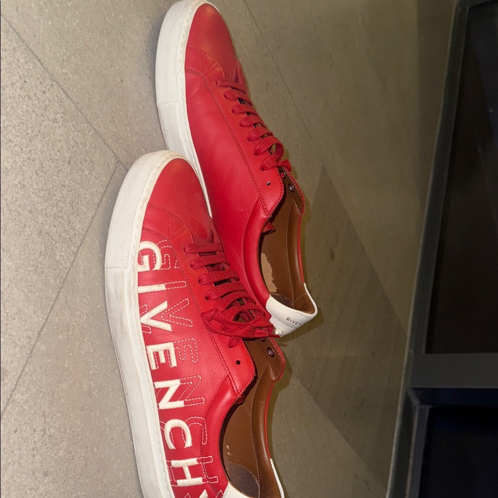 Givenchy Red and White Men's Sneakers